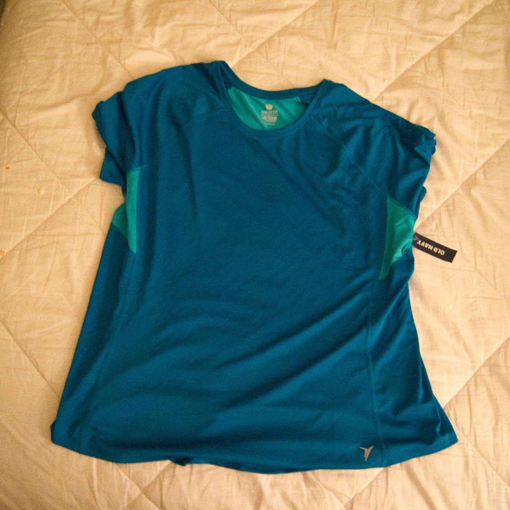 Old Navy Short Sleeved Teal Workout Top